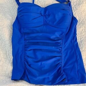 😊Royal Blue Ruched Women’s Camisole Tank with Support